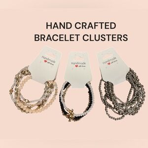3 PACK OF HAND CRAFTED STRETCH BRACELET CLUSTERS GREAT GIFT